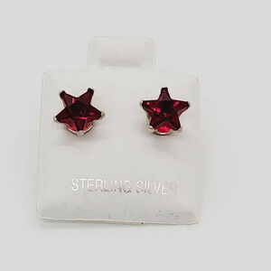 New Ruby Red Star CZ Sterling Silver